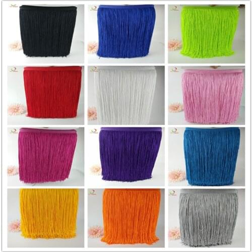 2 Yards 30 CM Long Polyester Fringed Edge Trim African Lace Ribbon Diy Latin Dance Clothes Stage Clothes Accessories Curtains