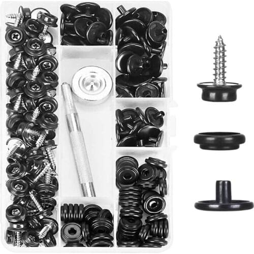 150Pcs Canvas Snap Kit with 2 Setting Fixing Tool Marine Grade DIY Furniture Boat Cover Metal Buttons Fasteners Socket