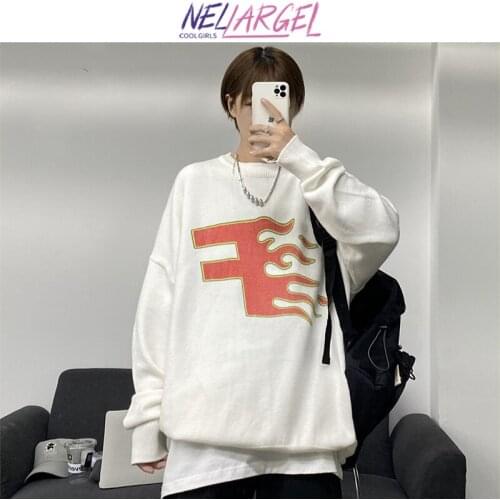 NELLARGEL Women Y2k Korean Fashion Long Sleeve Sweater 2021 Female Winter Kawaii Vintage Sweaters Girl Preppy Harajuku Sweaters