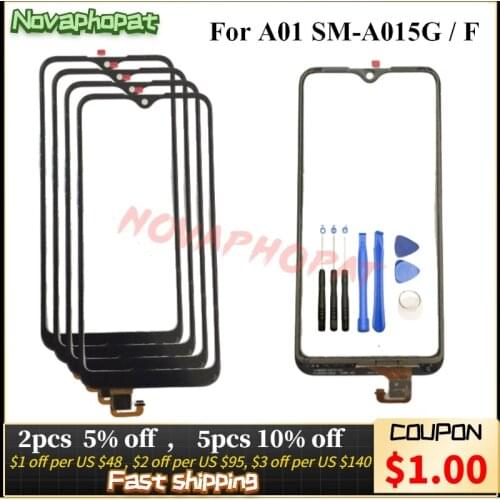Novaphopat For Samsung Galaxy A01 SM-A015F SM-A015G Touch Screen Digitizer Glass Sensor Outer Front Panel