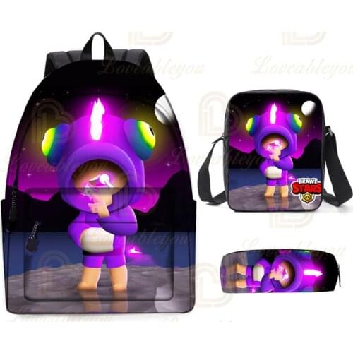 NEW Barley and Star,Cute Crow Shoot Shoot Game 3D Pencil Bag Men Bags Harajuku Backpack Kids Leon Child Pencil Boys Girls