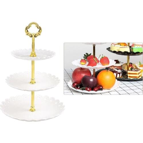 Plastic 3 Tier Cake Stand Round Display Storage Rack Home Decor for Birthday, Wedding, Party, etc