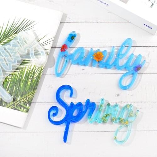 DIY Doorplate Crystal Epoxy Mold For Handmade Spring Family Silicone Resin Mould Home Decoration Crafts Making Tools