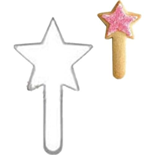 Christmas Magic Wand Cookie Cutter Stainless Steel Candy Biscuit Mold Cooking Tools Magician Theme Metal Cutters Mould Cookie
