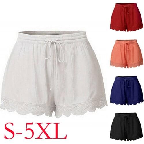 S-5xl Womens Shorts Summer Short Femme Sexy Lace Plus Size Rope Tie Shorts Sport Leggings Trousers Summer Shorts Шорты Женский