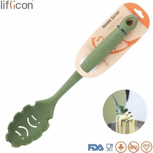 Liflicon Silicone Noodle Server Silicone Pasta Fork and Kitchen Utensils Pasta Scoop Vermicelli Server Fork Spaghetti Spoons