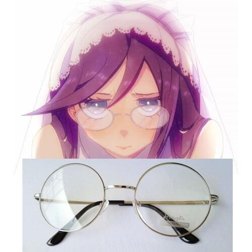Danganronpa Touko Fukawa Glasses Silver Frame Cosplay Glasses Eyewear Cosplay Accessories
