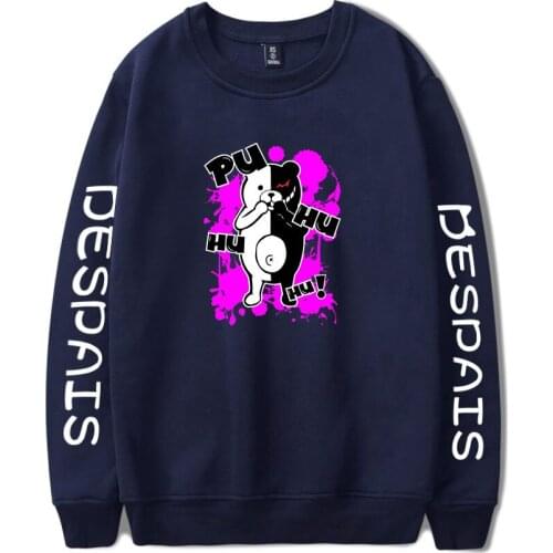 Danganronpa Monokuma Sweatshirt Black White Bear Anime Cosplay Costume Men Women Crewneck Sweatshirt Pullover Mens Clothes