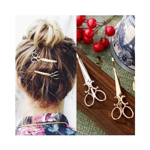 Women Girls Scissors Shape Barrette Hair Clip Hairpin Cute hot 2021 Popular Hair Accessories Decorations