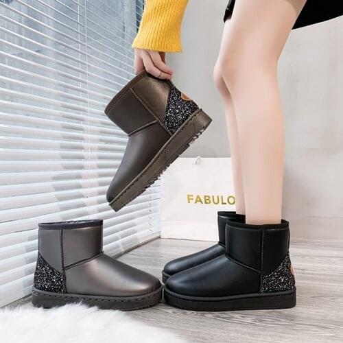 Women Boots plush Winter Shoes Women ankle Boots outdoor Platform Keep Warm snow Boots lace up With Thick Fur Heels Botas Mujer