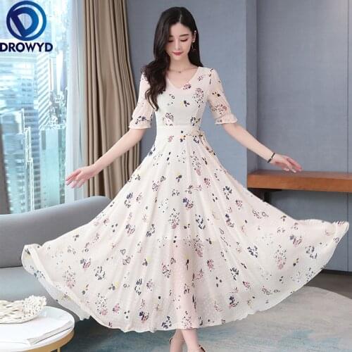 2021 Floral Chiffon Black Boho Beach Maxi Dress Spring Summer Fashion Vintage Midi Dresses Elegant Women Bodycon Party Vestidos