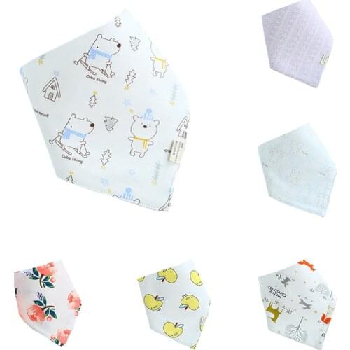 1Pcs Newborn Cartoon Printing Feeding Apron Cotton Baby Home Scarf Saliva Towel Infant Feeding Bibs Burp Cloth for Baby Boy Girl