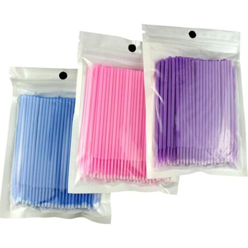 100Pcs/bag Disposable MicroBrush Eyelashes Extension Individual Lash Removing Swab Micro Brush For Eyelash Extension Tools
