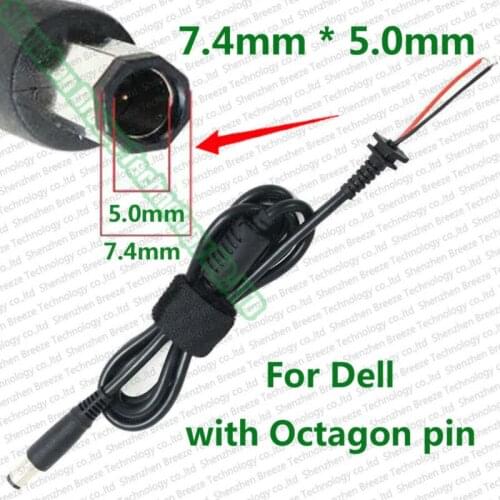 100pcs Factory direct supply A+ quality DC Jack Charger Adaptor Tip Plug Connector Cord Cable for DELL Octagon 7.4X5.0 Pin