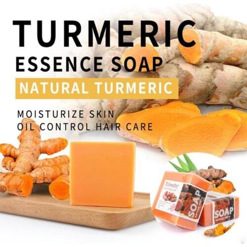 100g Turmeric Handmade Soap Face Wash Removal Acne Oil Control Soap Moisturizing Whitening Skin Cleansing Care Ginger Bath Soaps