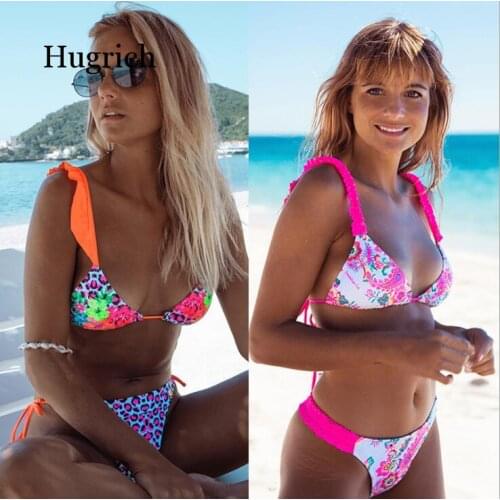 2021 Sexy Bikini Print Floral Ruffled Bikinis Swimwear Women Female Bathing Swimsuit Brazilian Biquini Beach Wear