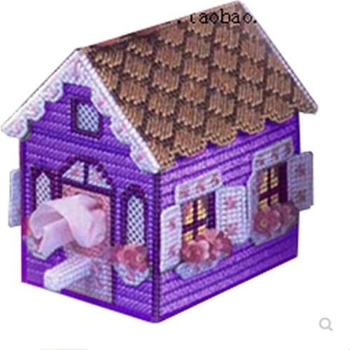 5D hand-made DIY material package new living room wool art cross stitch three-dimensional embroidery room tissue box, The decora