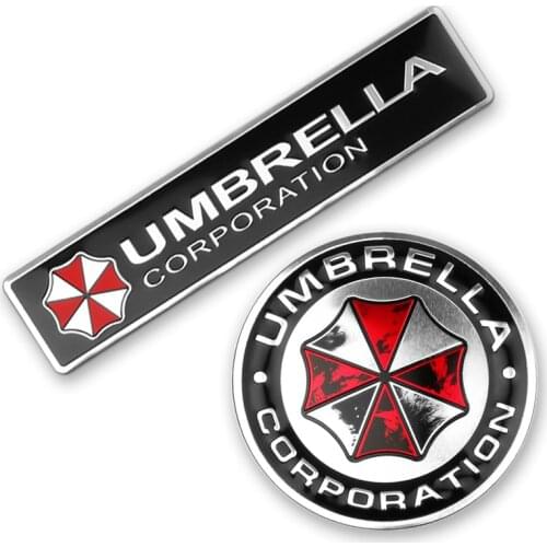 1pcs Car decoration 3D Aluminum Umbrella Corporation Emblem Sticker For KIA Nissan Hyundai BMW Ford Suzuki Subaru Accessories