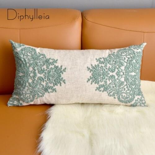 Diphylleia Long Pillow Case American Style Three Dimensional Embrodiery Nordic Model Sofa Decorative Rectangular Cushion Cover