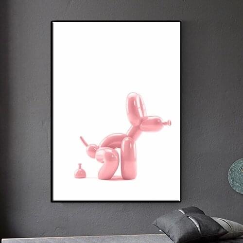 Home Decoration Contemporary Art Picture Painting Balloon Dog Print Modern Poster Bathroom Wall Decor Toilet Sign Popart Prints