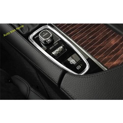 Electrical Parking Hand Brake / Ignition Key Hole Frame Cover Trim For VOLVO S90 2017 2018 ABS Auto Accessories