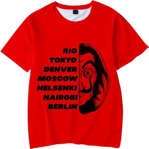 Classic Men Women El Profesor La Casa De Papel 3D T Shirt Money Heist Tops Vintage House Of Paper Short Sleeve Gift Kids T-Shirt