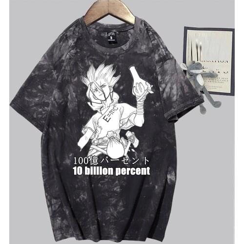 Tie Dye T Shirt Vrouwen Tops Tees Dr.STONE Mouwen Vrouwelijke T-shirt Streetwear Ishigami Senku Oversized Top Casual Tshirt