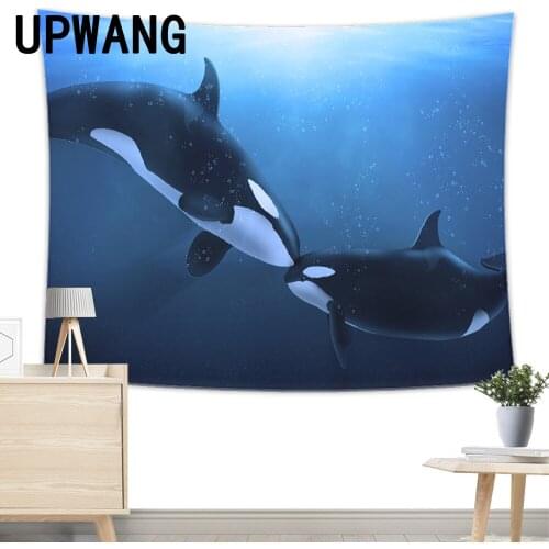 Whale Tapestry Wall Hanging Sandy Beach Picnic Rug Camping Tent Sleeping Pad Home Decor Bedspread Sheet Wall Cloth