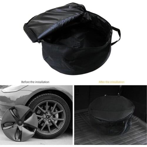 Car Wheel Cap Storage Bag Portable Oxford Cloth Carrying Wheel Hub Cover Suitable for Model3/Y
