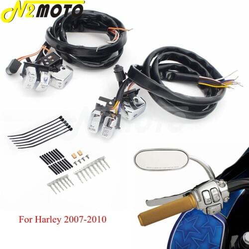 L&R Handlebar Switch Control Kit On/Off Button LED Beam Horn Kill Switch For Harley Sportsters XL 883 1200 Dyna Softail Touring