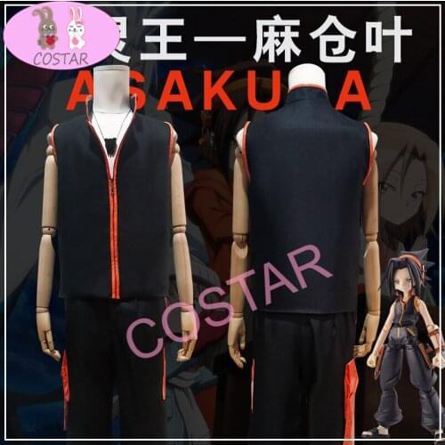 COSTAR Anime Shaman King Yoh Asakura Cosplay Costume Top Pants Full Set Men Boys Suit Halloween