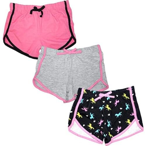 Summer Kids Girls Shorts Child Girls 3 Piece Workout Stylish Drawstring Yoga Pants Sports Shorts kids shorts Child clothes