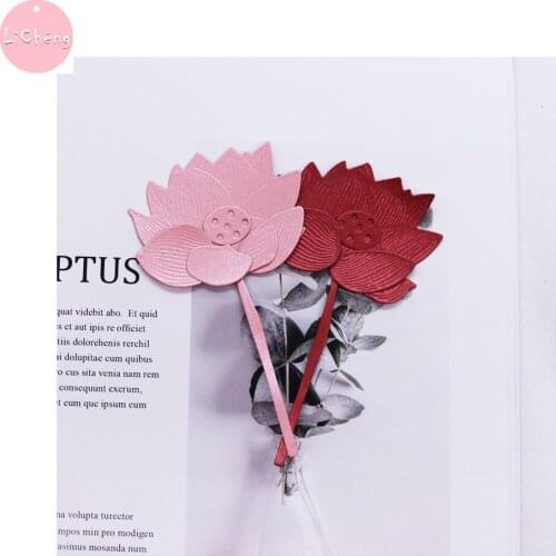 Lotus Metal Cutting Dies Scrapbooking Photo Album Cards Making Craft DIY Stencil Clear Stamps and Slimline Card Dies