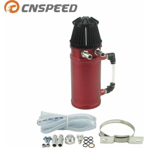 CNSPEED Oil Catch Tank Racing Oil Tank Oil Catch Can Polished Oil Reservoir Catch Can Tank With Breather Filter YC100677