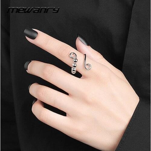 Mewanry 925 Sterling Silver Rings for Women Trend Elegant Creative Design Sweet Micro Bead Spiral Party Jewelry Birthday Gifts
