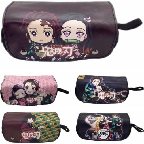 Cute Anime Demon Slayer Cosmetic Bags Zipper Pouch Pencil Case Makeup Cases School Pen Bag Stationery Bag Cosplay Gifts
