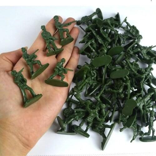 100pcs/lot 3.5cm high Soldier Model Military sandbox game Plastic Toy Soldier Army Men Figures For Childrens toy dolls gift