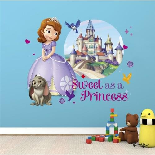 Cartoon Lovely Princess Sofia dance Children Kids Bedroom Switch Computer Decoration Wall Stickers Decal Art Mural