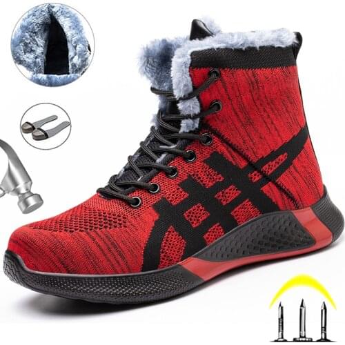 Men Winter Boots Safety Shoes Men Lightweight Work Boots Indestructible Work Shoes Construction Work Sneakers Industrial Shoes