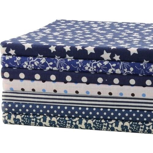 NEW 50CM*50CM 7 designs/lot "dark blue" Cotton Fabric Fat Quaters Tilda Cloth Scrapbooking Patchwork Quilting Fabric Tissue Tela