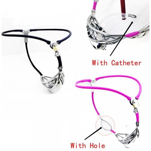 Manyjoy New Design Male Chastity Belt Device Adjustable Waist Invisible Underwear Penis with Hole Catheter Male BDSM Sex Toy