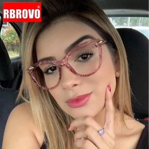 RBROVO Retro Glasses Frame 2021 Women Cat Eye Eyeglasses Women Luxury Glasses Women/Men Transparent Lentes De Lectura Hombre