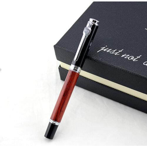 Fountain Pen Writing Rose Wood 0.5mm Nib Removable Ink Refill Converter Signature Calligraphy Classic Executive Business Gift