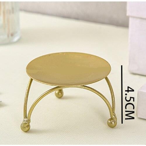 1PC Candle Holder Plate Gold Black Decorative Iron Pillar Candlestick For Wax Candles Wedding,Party,Festival Candle Plate TW0004