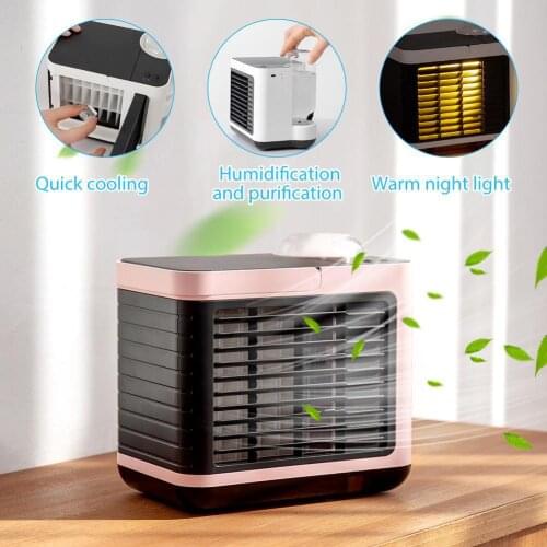 Portable USB Rechargeable Home Office Silent Anion Cooling Fan Air Conditioner Cooling Fan Air Conditioner Cooling Fan Air Condi