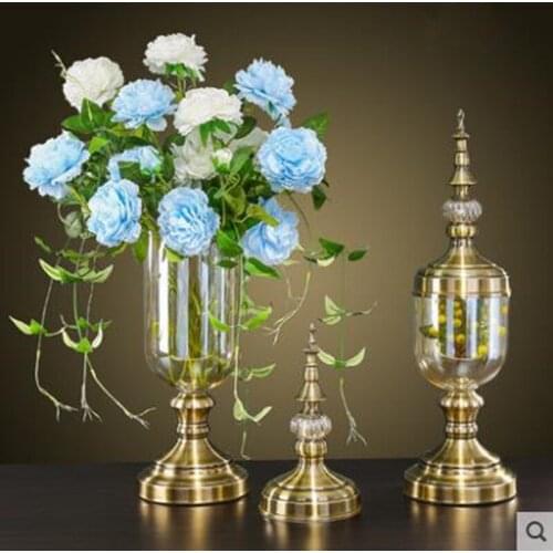 American style transparent glass vase, wedding decoration, home office restaurant bar desktop decoration gift