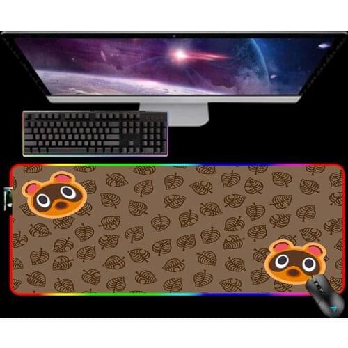 RGB Animal Crossing XL Mouse Pad Mousepad Keyboard Mat LED Mause Pad Rubber No-slip with Backlit Tapis De Souris 25X35 Mouse Mat