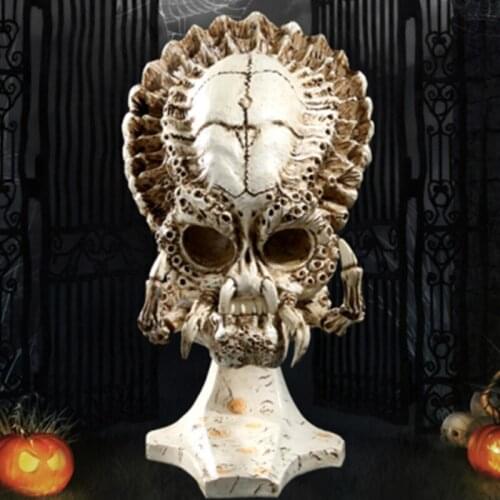 ALIENS PREDATOR SCULPTURE FILM PROPS AQUARIUM DECORATION RESIN CRAFTS DIY PAINTING ALBUGINEA SKULL