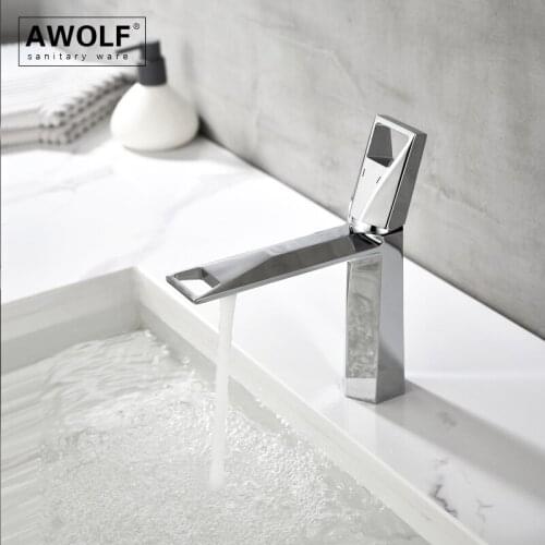 Bathroom Basin Faucet Chrome Solid Brass Deck Mounted Single Hole Rose Gold Hot And Cold Sink Mixer Tap Brushed Gold ML8122