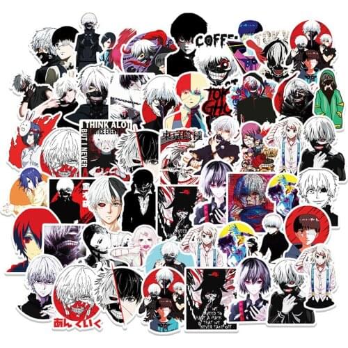 10/51pcs/pack Japanese anime Tokyo Ghoul Stickers For Refrigerator Cars Helmet Gift Box Bicycle Guitar Notebook Skate Trunk